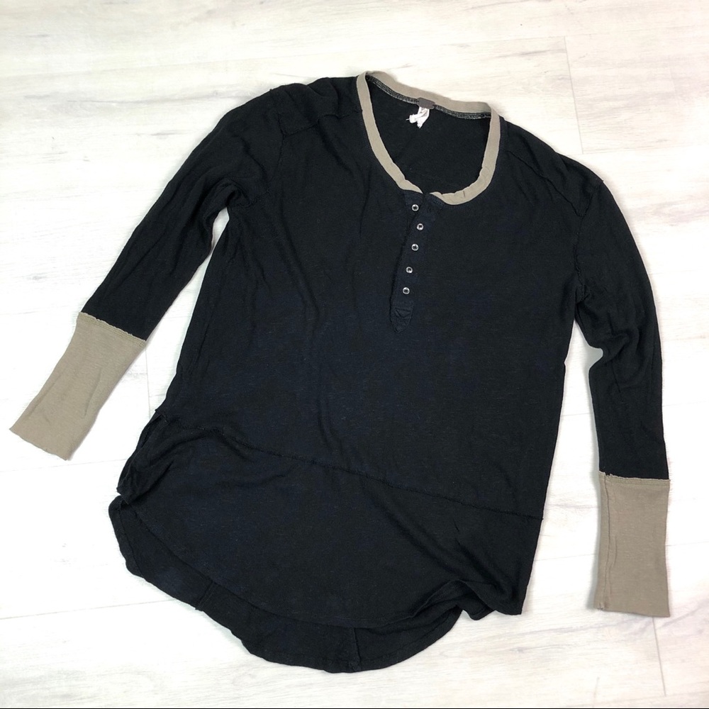 Free People We The Free Long Sleeve Black Shirt